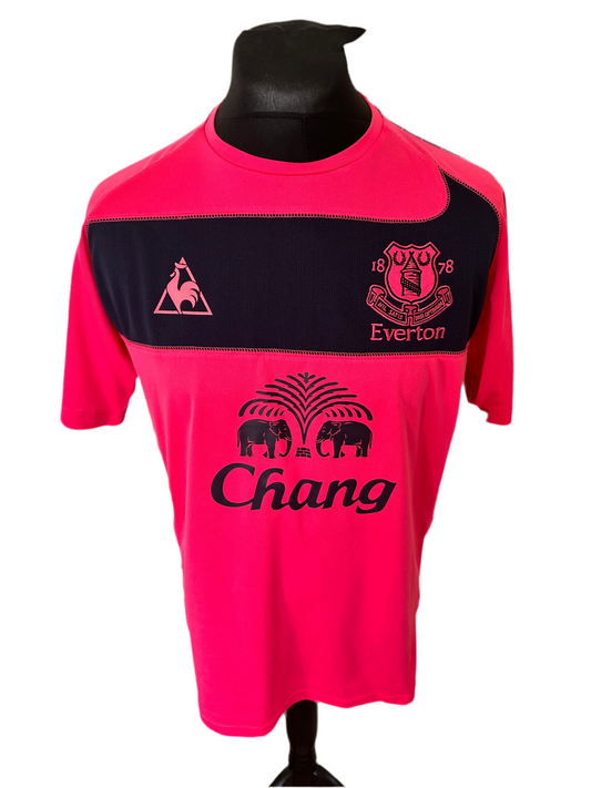Everton John Heitinga 2010-11 Away Football Shirt Large Le Coq Sportif