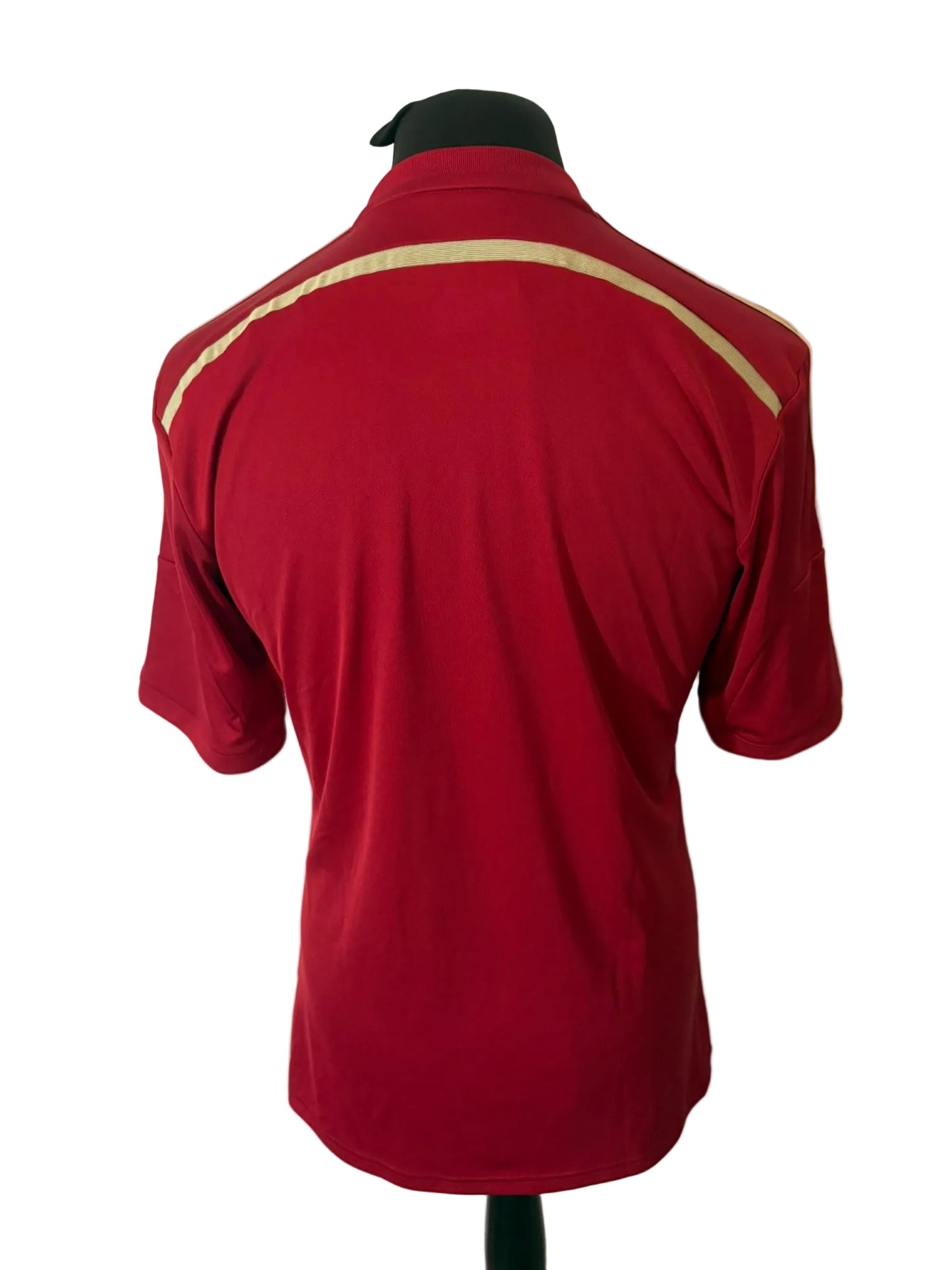Spain 2013-15 home football shirt, red, medium, Adidas, back