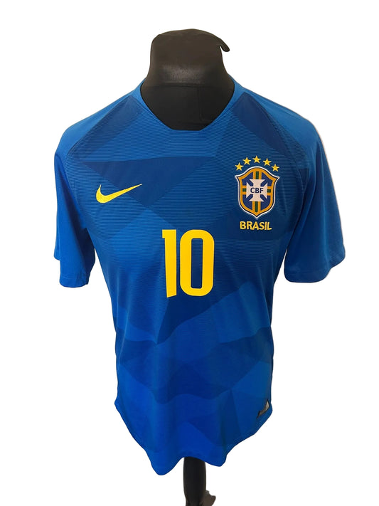 Brazil 2018-19 away football shirt, blue, medium, Nike, Neymar, front
