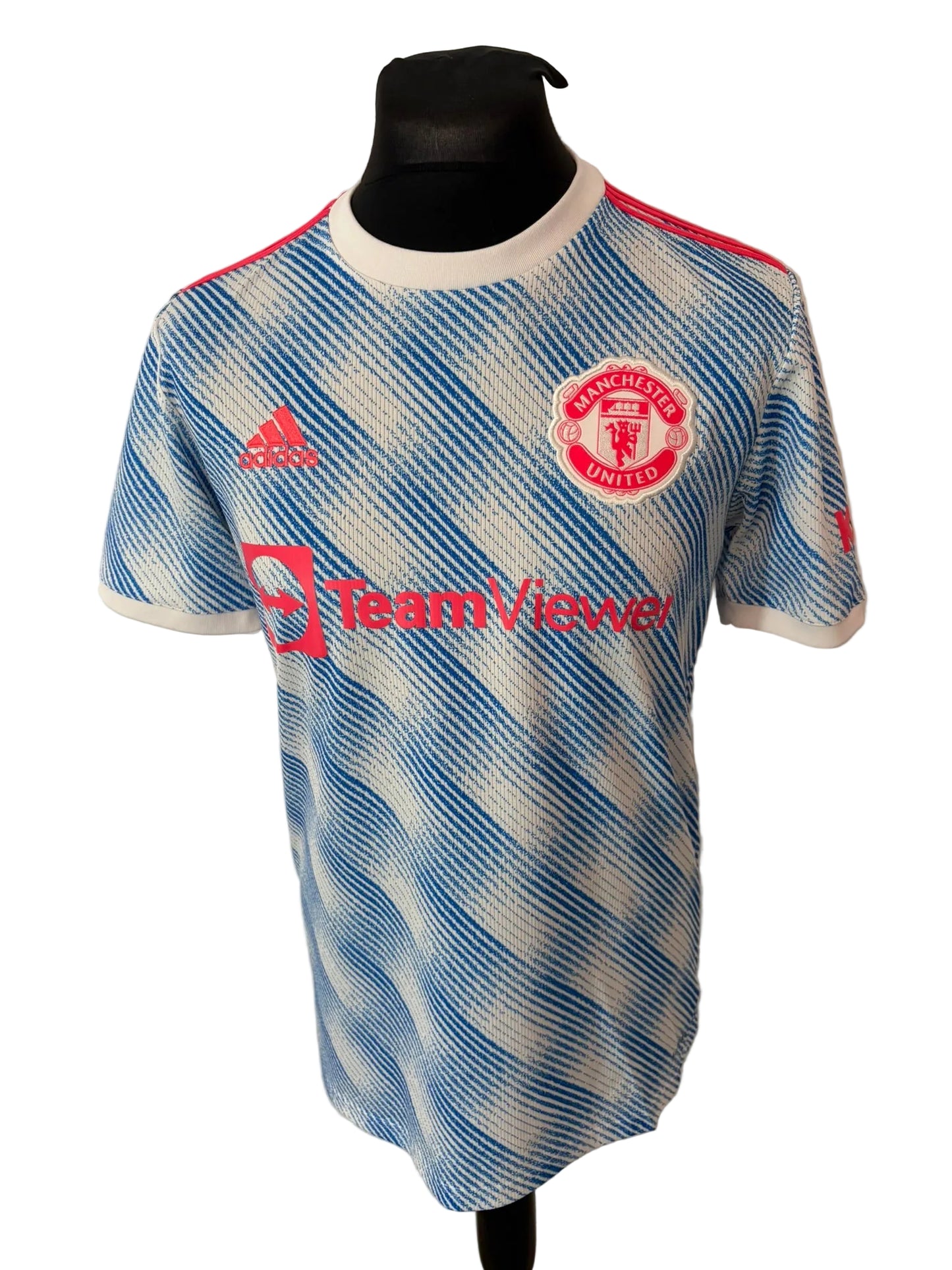 Manchester United 2021-22 away football shirt, blue, medium, Adidas, Cristiano Ronaldo, front