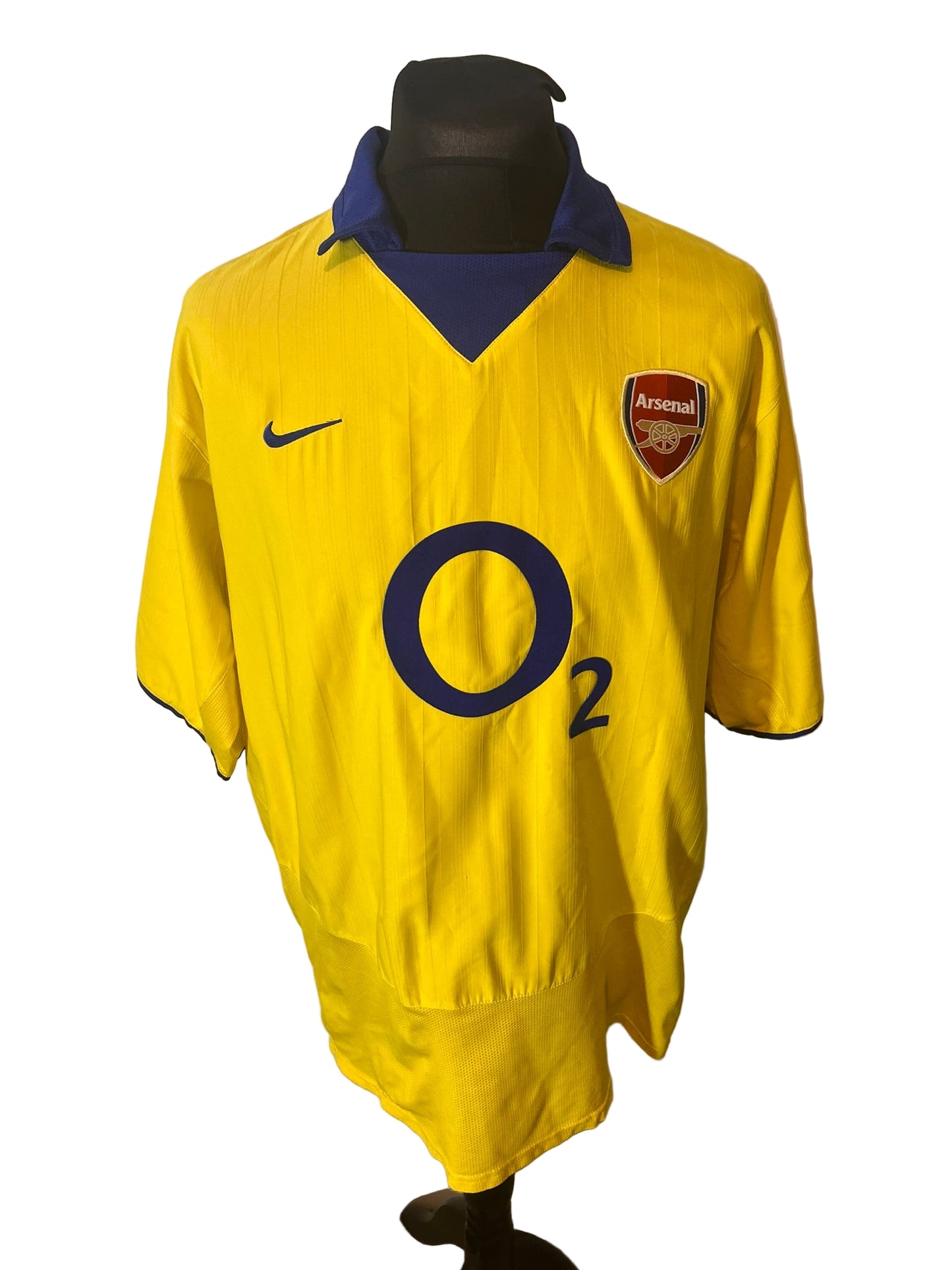 Arsenal 2003-04 away football shirt, Nike, extra large, XL, yellow, Thierry Henry, front