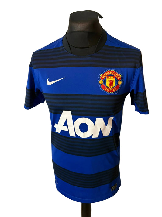 Manchester United 2011-13 away football shirt, blue, small, Nike, Paul Scholes, front
