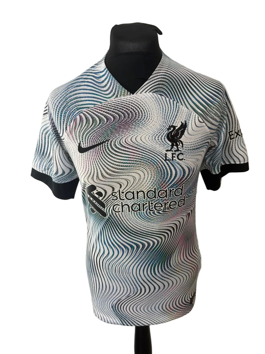 Liverpool 2022-23 away football shirt, white, small, Nike, Roberto Firmino, front
