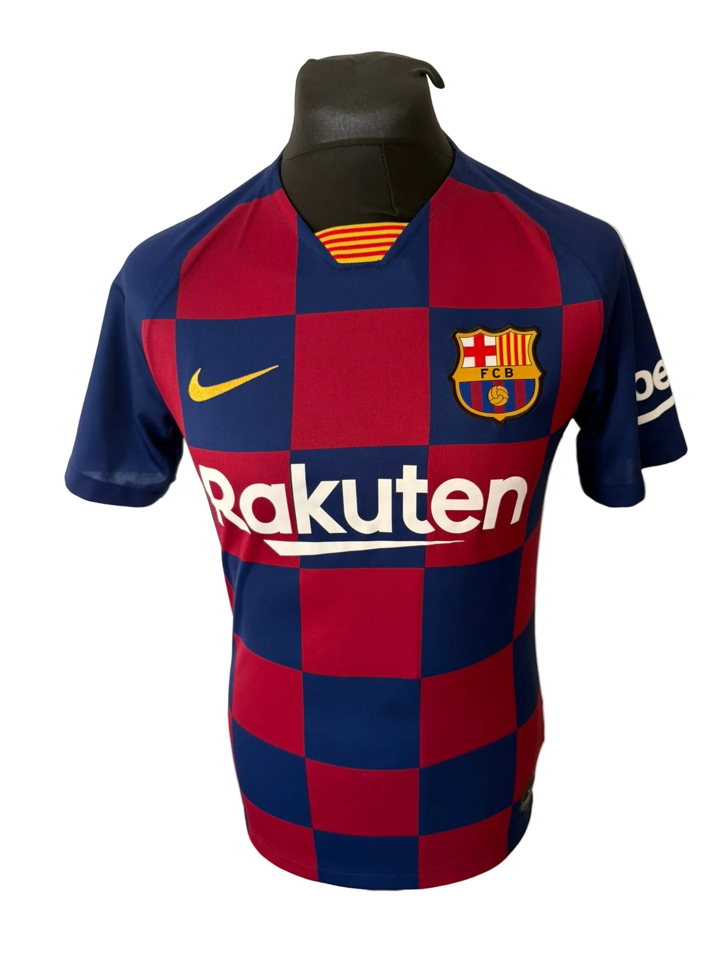 Barcelona 2019-20 home football shirt, blue and red, small, Nike, Lionel Messi, front