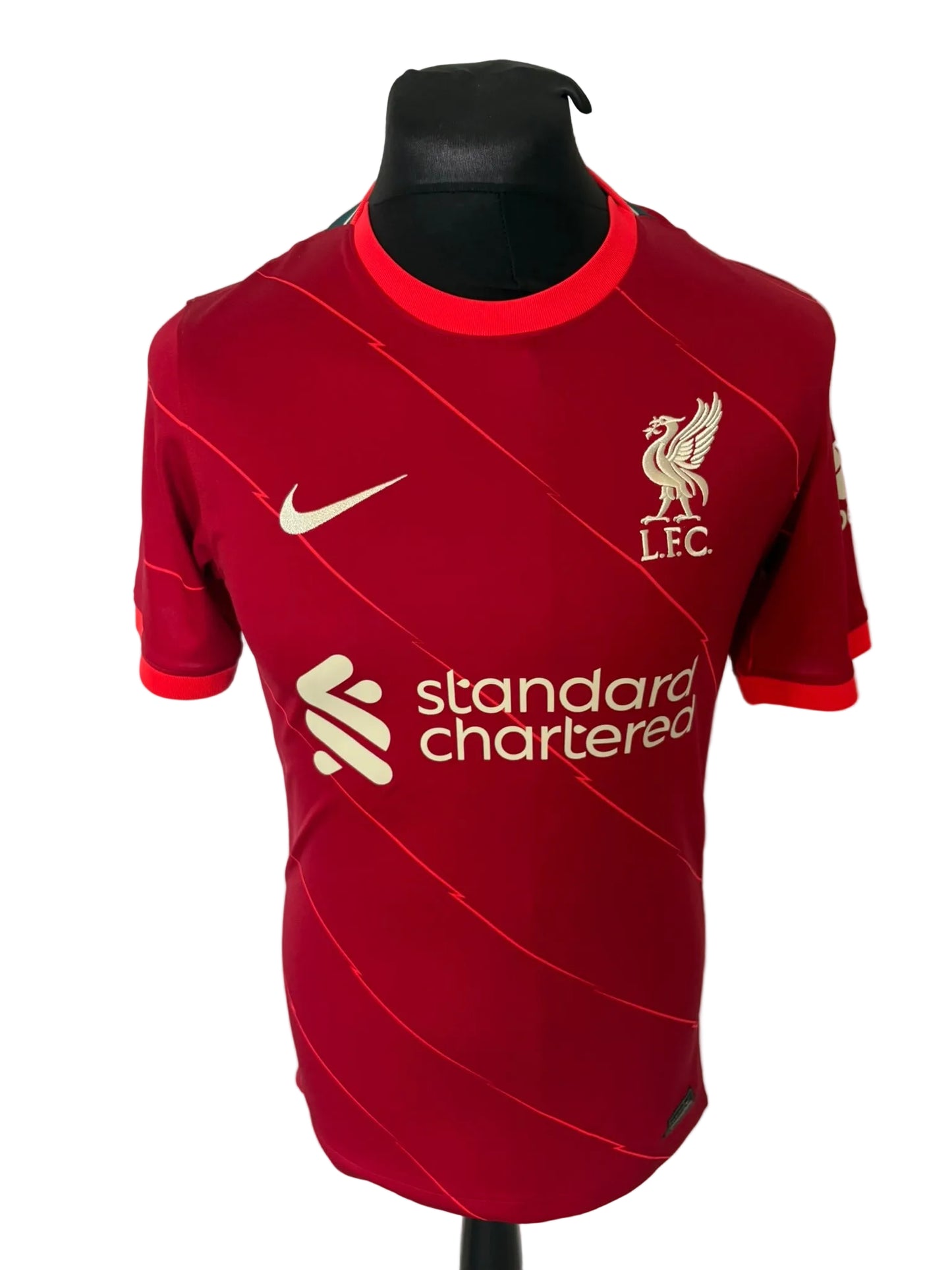 Liverpool 2021-22 home football shirt, red, small, Nike, Virgil Van Dijk, back