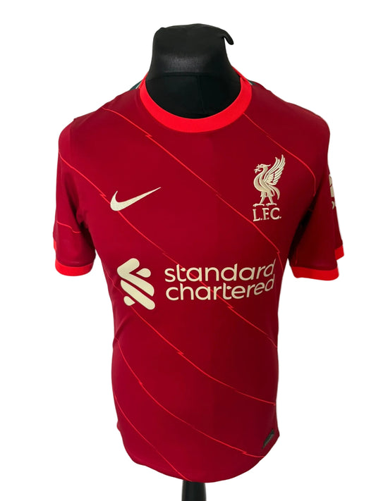 Liverpool 2021-22 home football shirt, red, small, Nike, Virgil Van Dijk, back