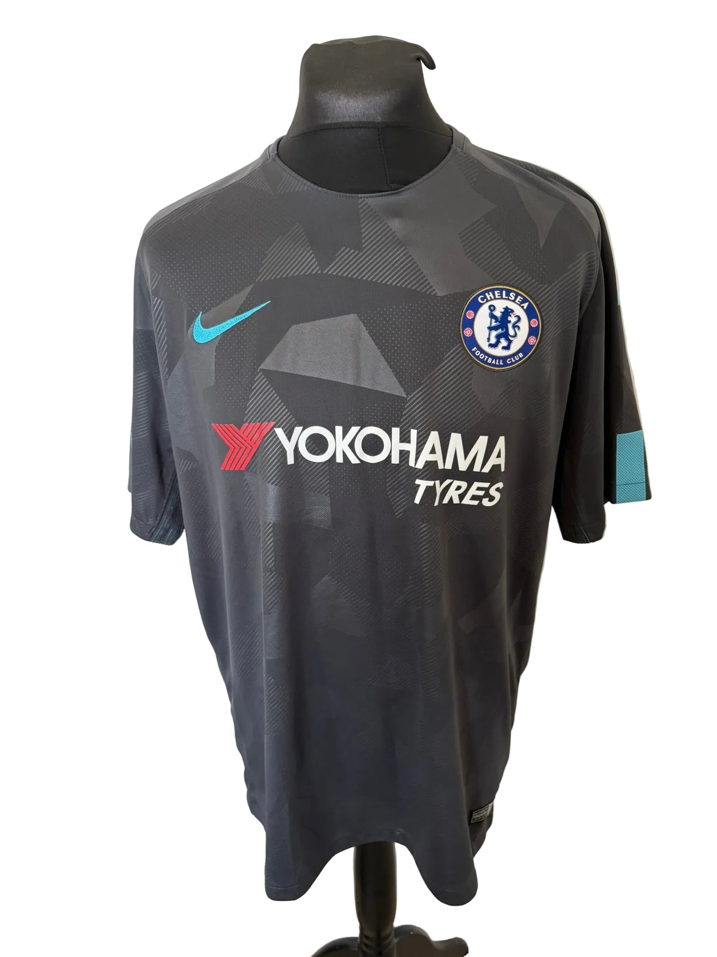 Chelsea 2017-18 third football shirt, grey, Extra Large, XL, Nike, Eden Hazard, front