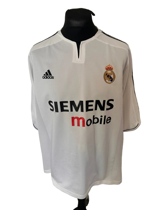 Real Madrid 2003-04 home football shirt, white, 2XL, XXL, Adidas, Ronaldo, front