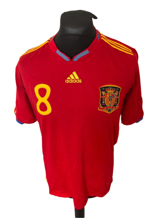 Spain Xavi 2009-10 Home Football Shirt Large Adidas