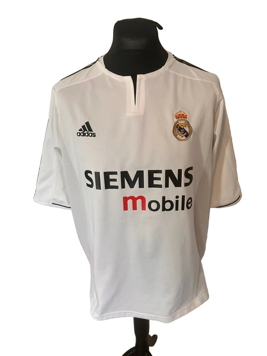 Real Madrid 2003-04 home football shirt, white, Extra Large, XL, Adidas, David Beckham, front