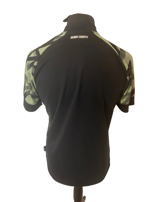 Derby County 2022-23 away football shirt, black, medium, Umbro, back