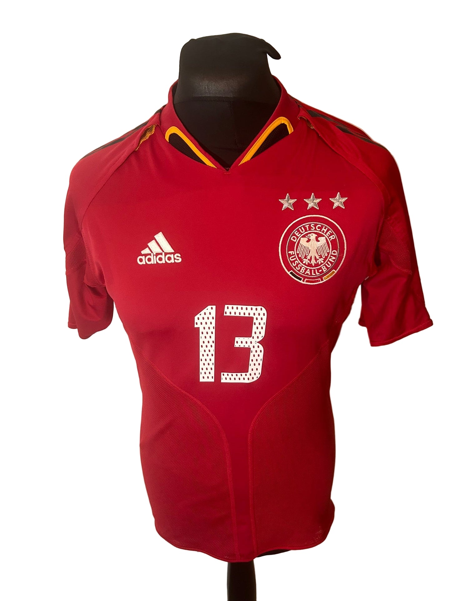 Germany 2004-06 third football shirt, adidas, small, red, Michael Ballack, front