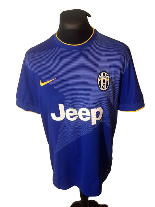 Juventus 2014-15 away football shirt, adidas, large, blue, Andrea Pirlo, front