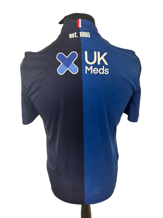 Nottingham Forest 2019-20 away football shirt, blue and navy, small, Macron, back