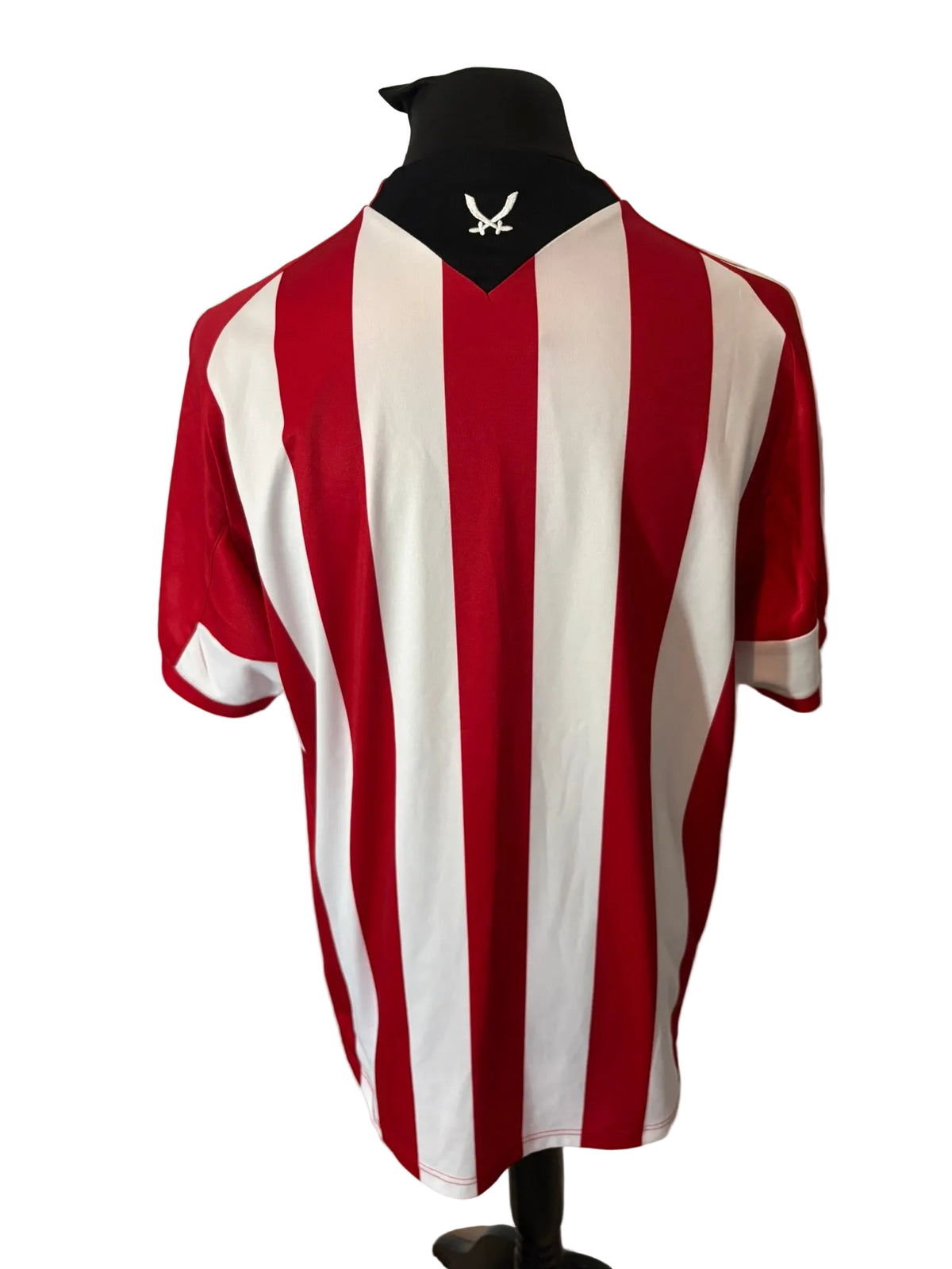 Sheffield United 2011-12 home football shirt, red and white, medium, Macron, back