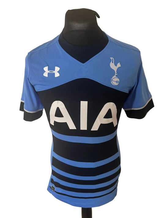 Tottenham Hotspur 2015-16 away football shirt, blue, small, Under Armour, Harry Kane, front