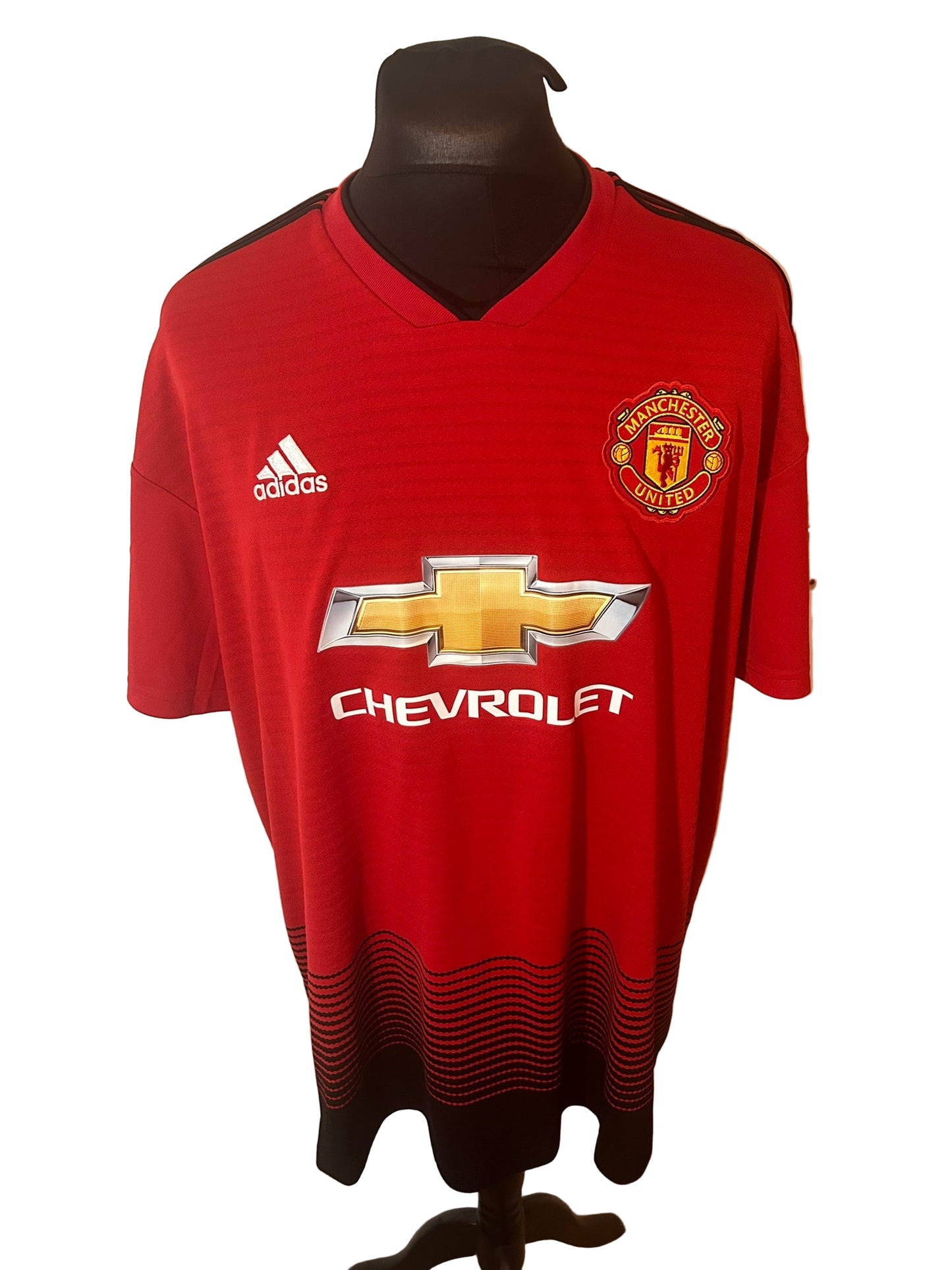 Manchester United 2018-19 home football shirt, adidas, XXL, 2XL, red, Marcus Rashford, front