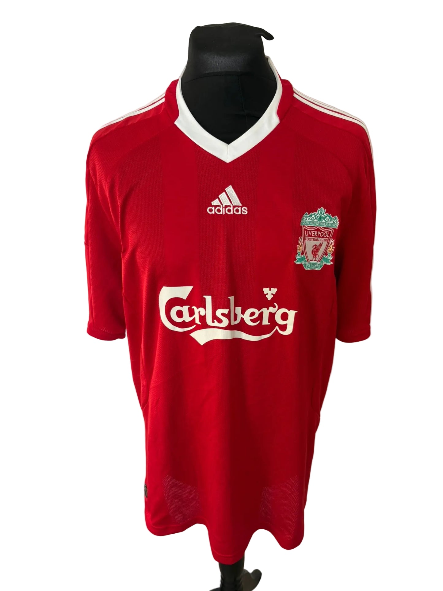Liverpool 2008-10 home football shirt, red, Extra Large, XL, Adidas, Steven Gerrard, front