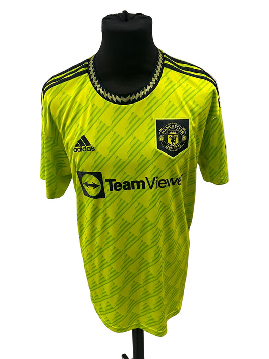 Manchester United 2022-23 third football shirt, green, large, Adidas, Cristiano Ronaldo, front