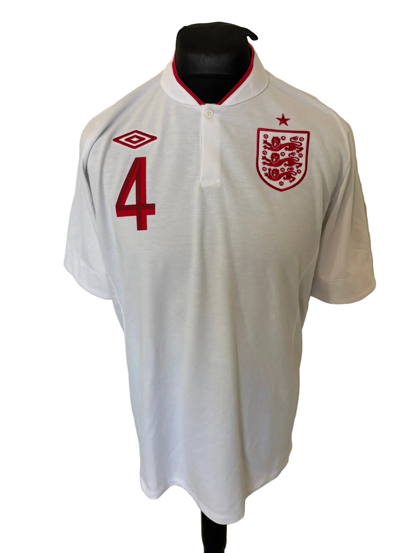 England 2012-13 home football shirt, white, Large, Umbro, Steven Gerrrard, front