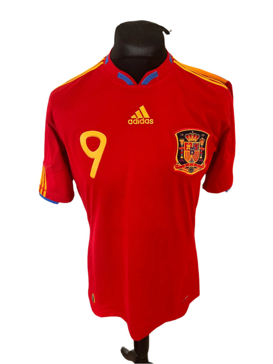Spain Fernando Torres 2009-10 Home Football Shirt Medium Adidas