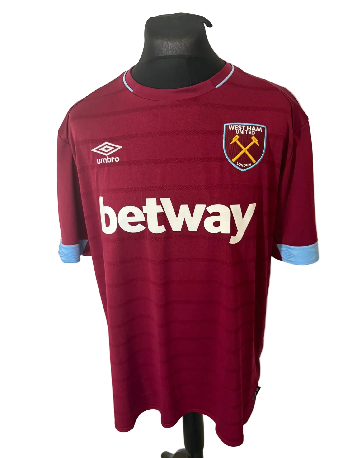 West Ham United 2018-19 home football shirt, claret, 2XL, XXL, Umbro, Mark Noble, front