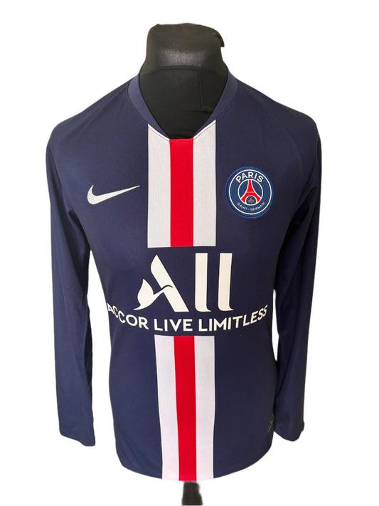 Paris Saint Germain PSG Kylian Mbappe 2019-20 Home Football Shirt LONG SLEEVES Small Nike