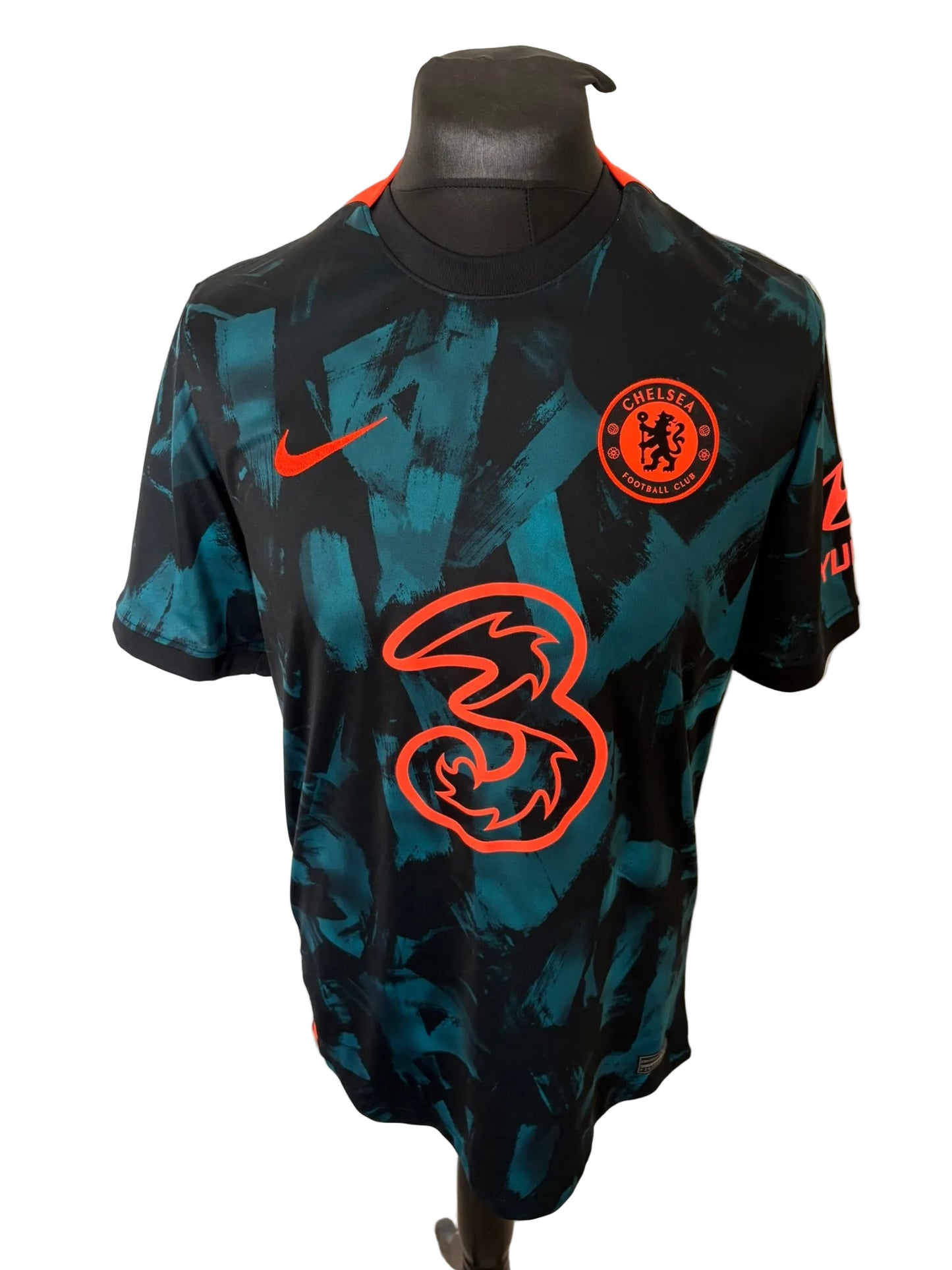 Chelsea 2021-22 third football shirt, green and black, Large, Nike, Thiago Silva, front