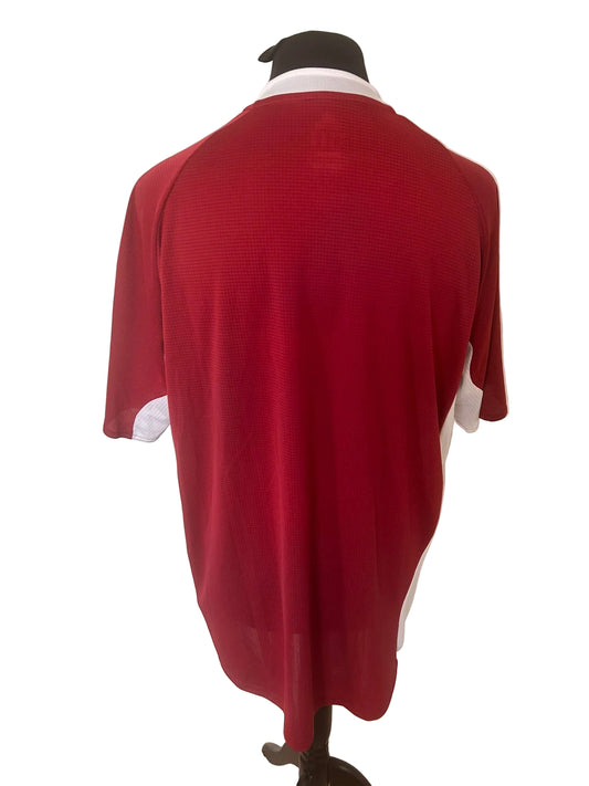 Latvia 2006-07 home football shirt, red, Extra Large, XL, Adidas, back