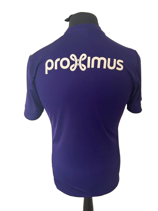 Anderlecht 2017-18 home football shirt, purple, small, Adidas, back