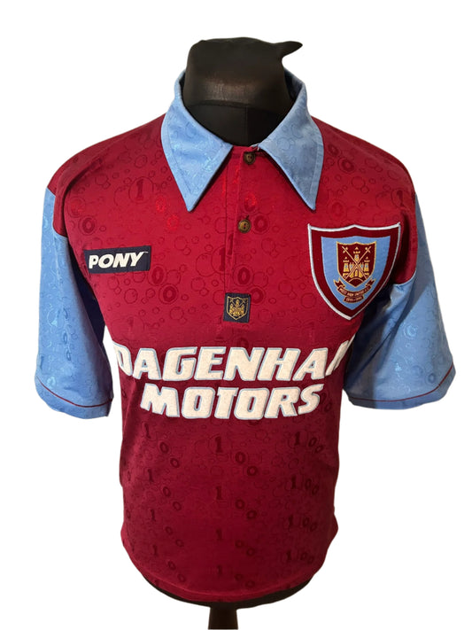 West Ham United Julian Dicks 1995-97 Home Football Shirt Small Pony