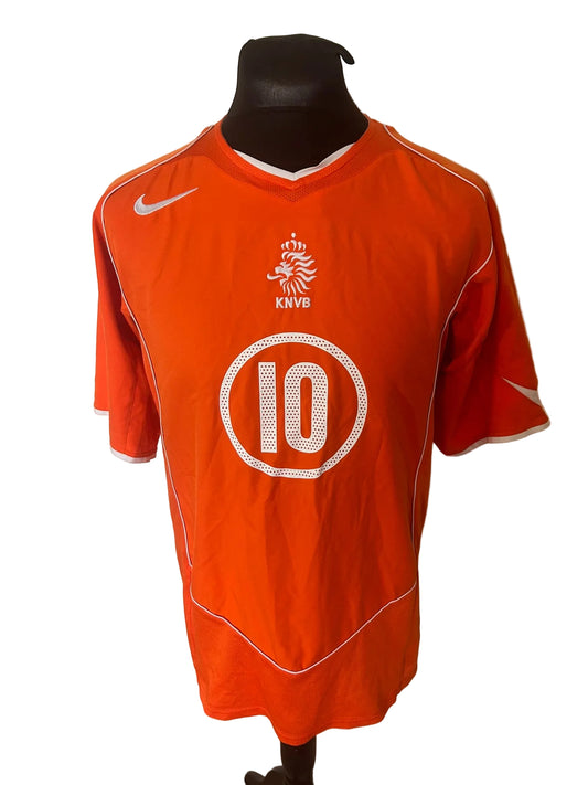 Netherlands 2004-06 home football shirt, orange, Large, Nike, Ruud Van Nistelrooy, front