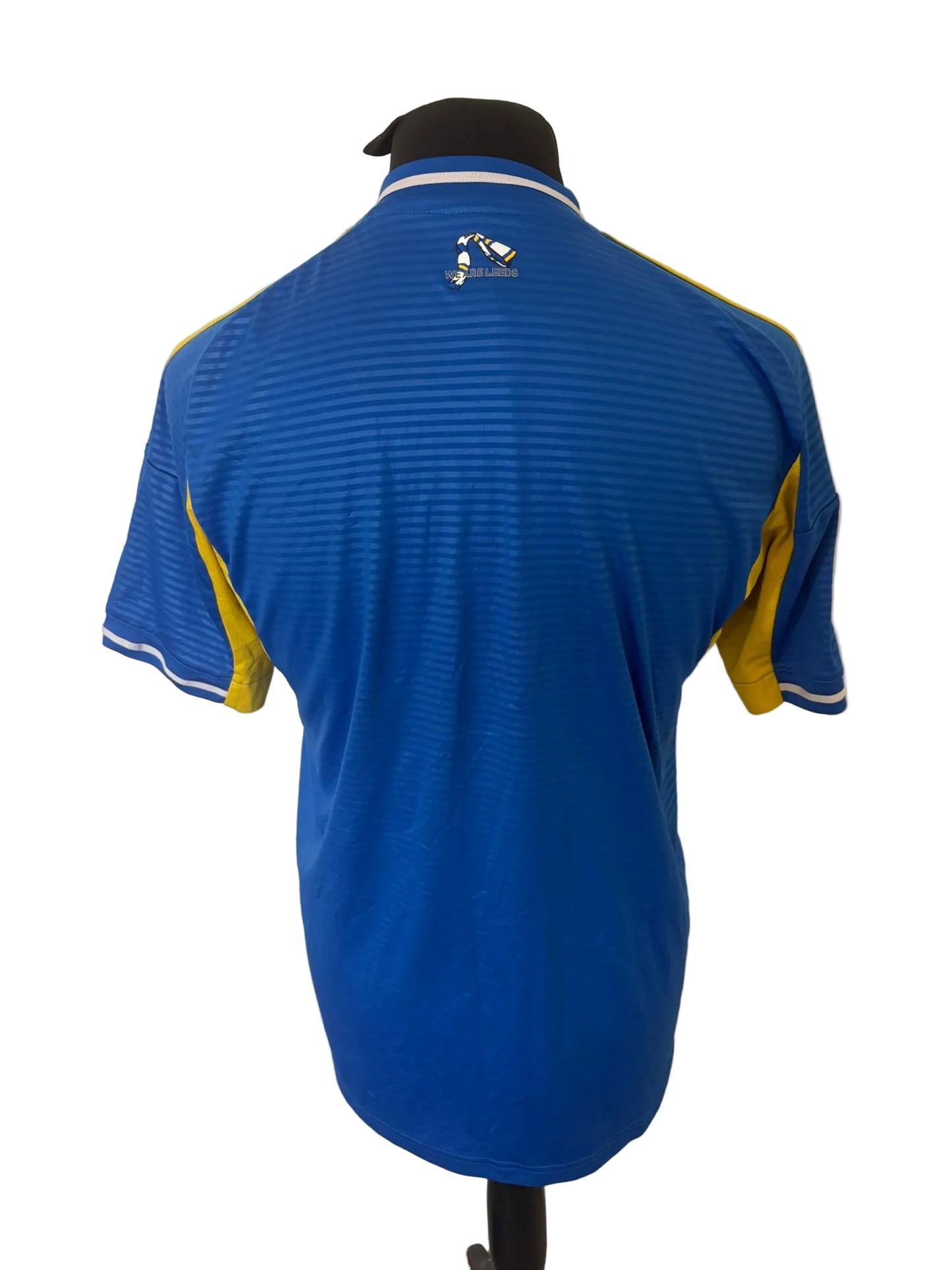 Leeds United 2025-26 away football shirt, blue, medium, Adidas, back