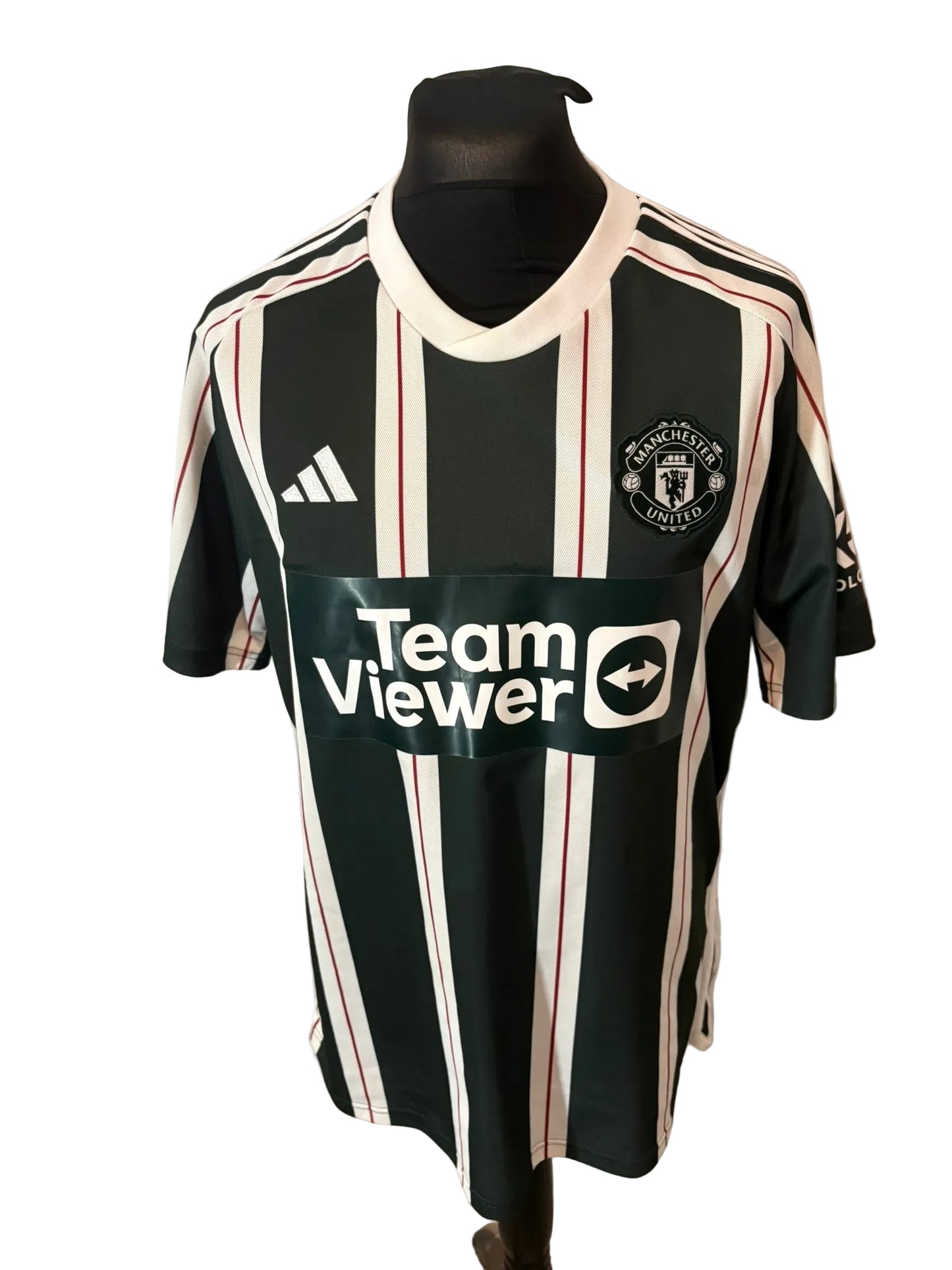Manchester United 2023-24 away football shirt, green, Extra Large, XL, Adidas, Bruno Fernandes, front