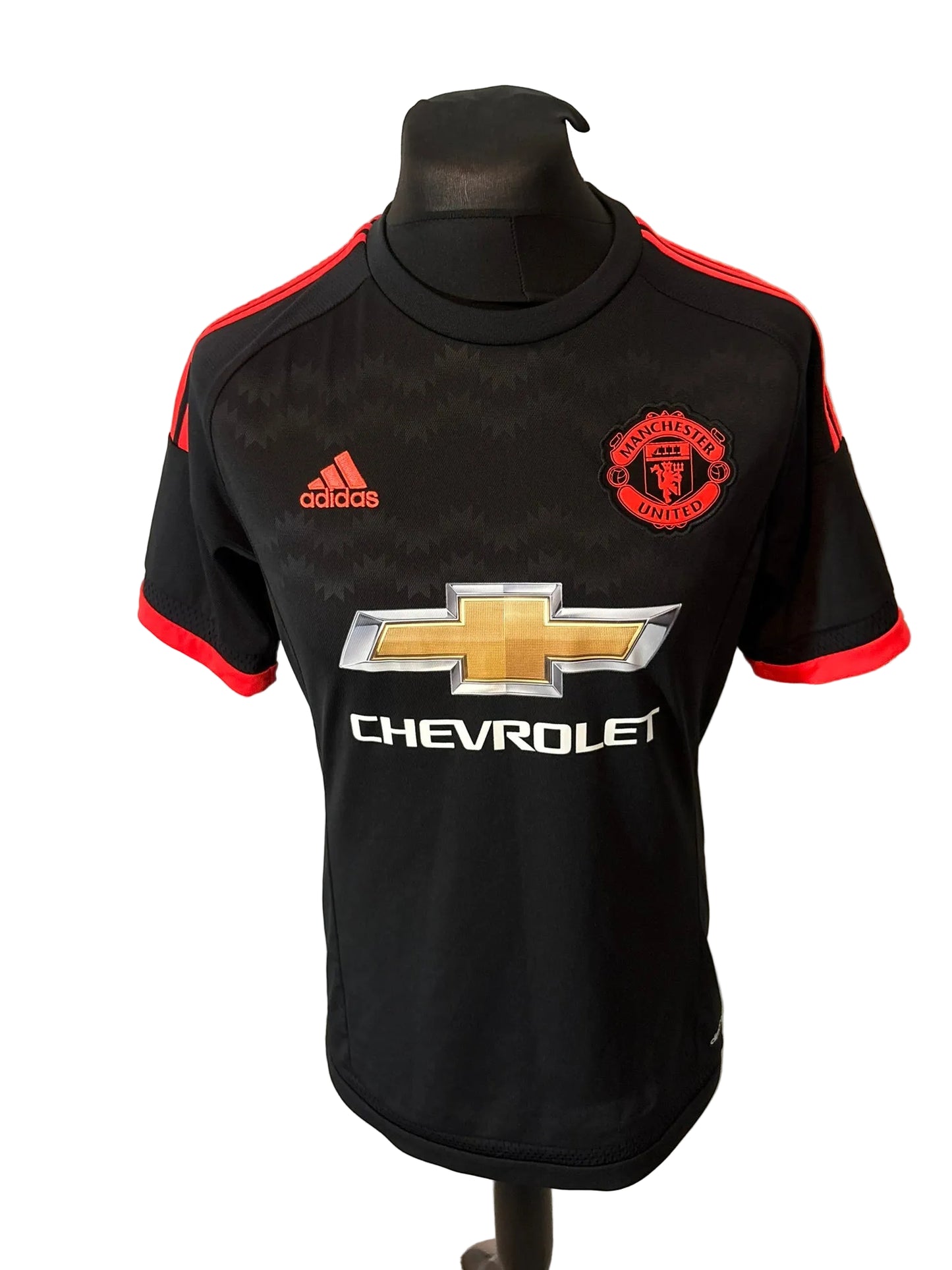 Manchester United 2015-16 third football shirt, black, medium, Adidas, Wayne Rooney, front
