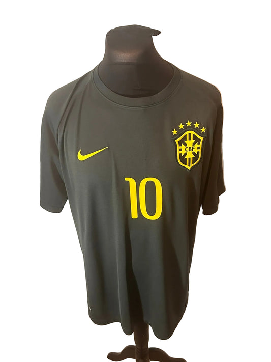 Brazil 2014-15 third football shirt, green, Extra Large, XL, Nike, Neymar, front