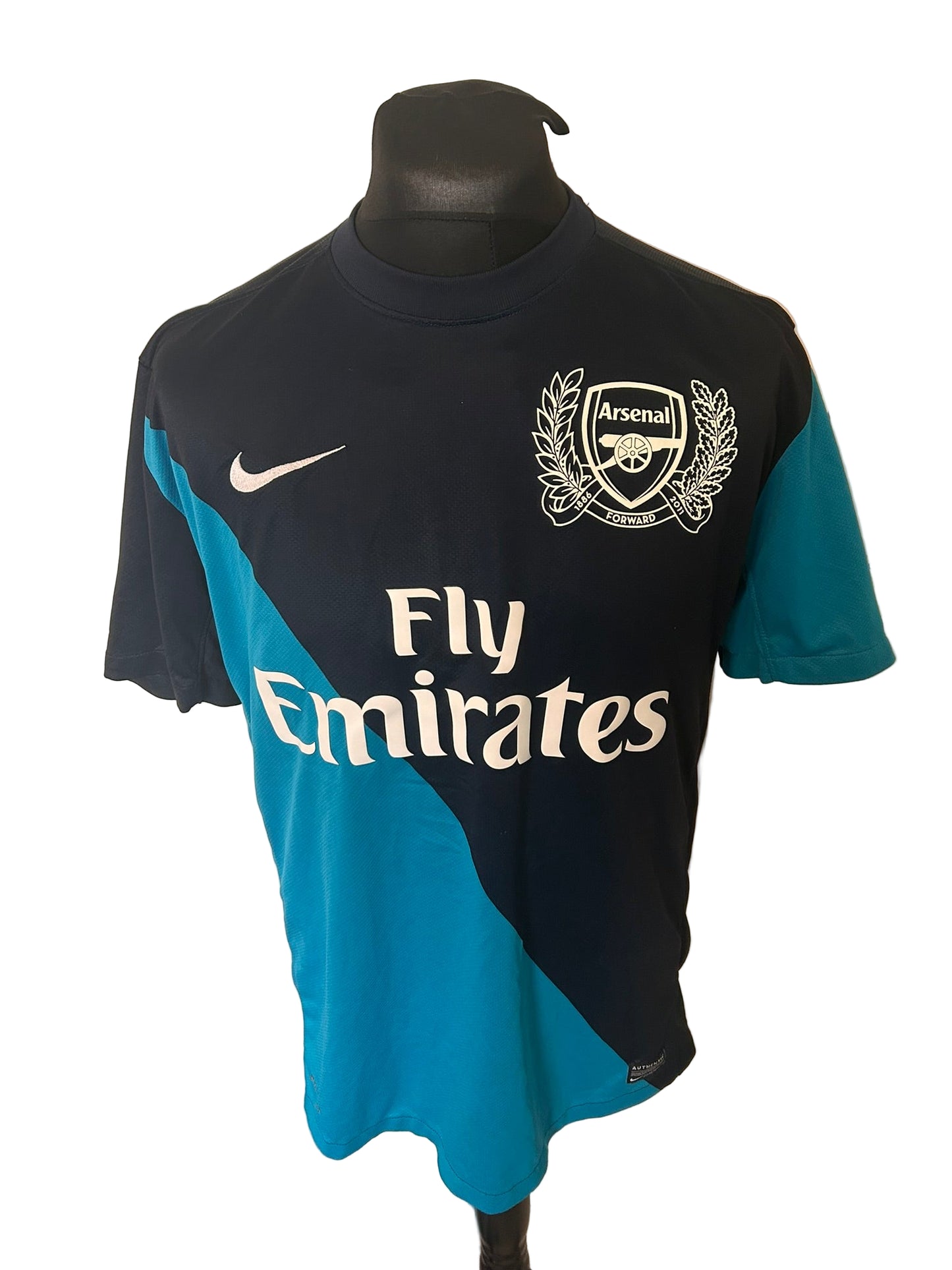 Arsenal Mikel Arteta 2011-12 Away Football Shirt Large Nike