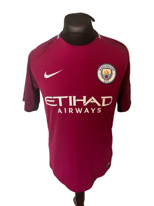 Manchester City Sergio Aguero 2017-18 Away Football Shirt Medium Nike