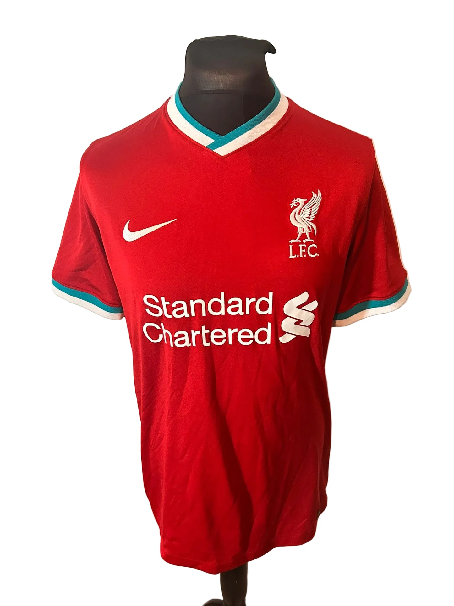 Liverpool 2020-21 home football shirt, red, Large, Nike, Mohamed Salah, front