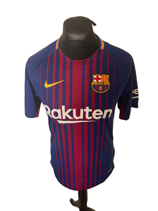 Barcelona Andres Iniesta 2017-18 Home Football Shirt Small Nike