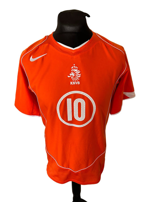Netherlands 2004-06 home football shirt, Ruud Van Nistelrooy, Nike, medium, orange, front