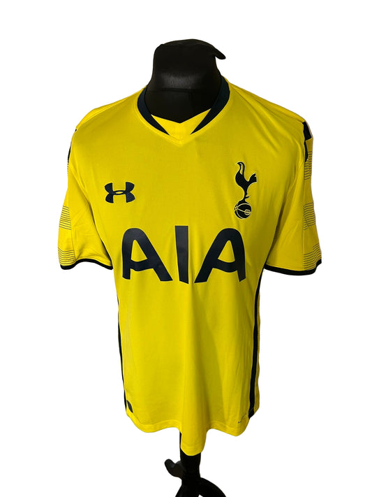 Tottenham Hotspur 2014-15 third football shirt, Under Armour, large, yellow, front, Harry Kane