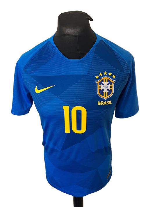 Brazil 2018-19 away football shirt, Neymar, Nike, small, blue, front