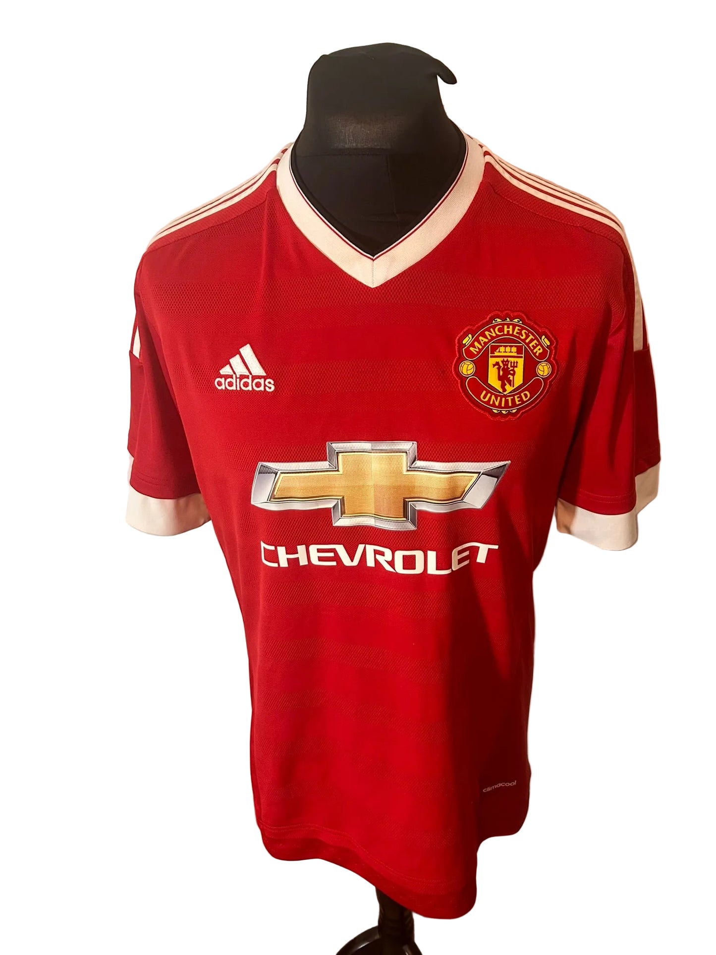 Manchester United 2015-16 home football shirt, red, Large, Adidas, Marcus Rashford, front