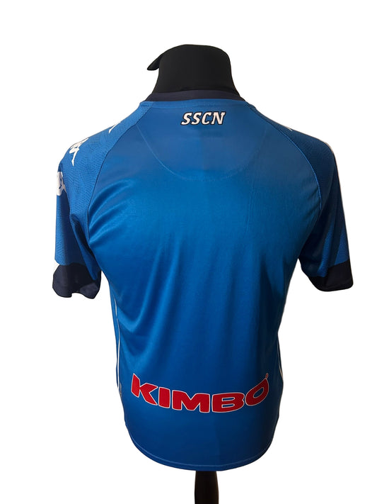 Napoli 2020-21 home football shirt, Kappa, small, blue, back