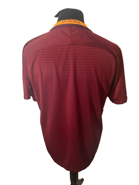 Roma 2016-17 home football shirt, red, Large, Nike, back