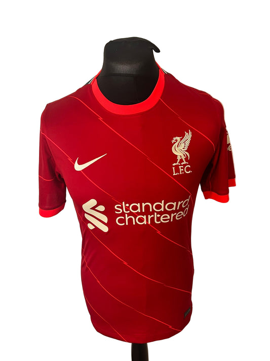 Liverpool 2021-22 home football shirt, Nike, small, red, Mohamed Salah, front