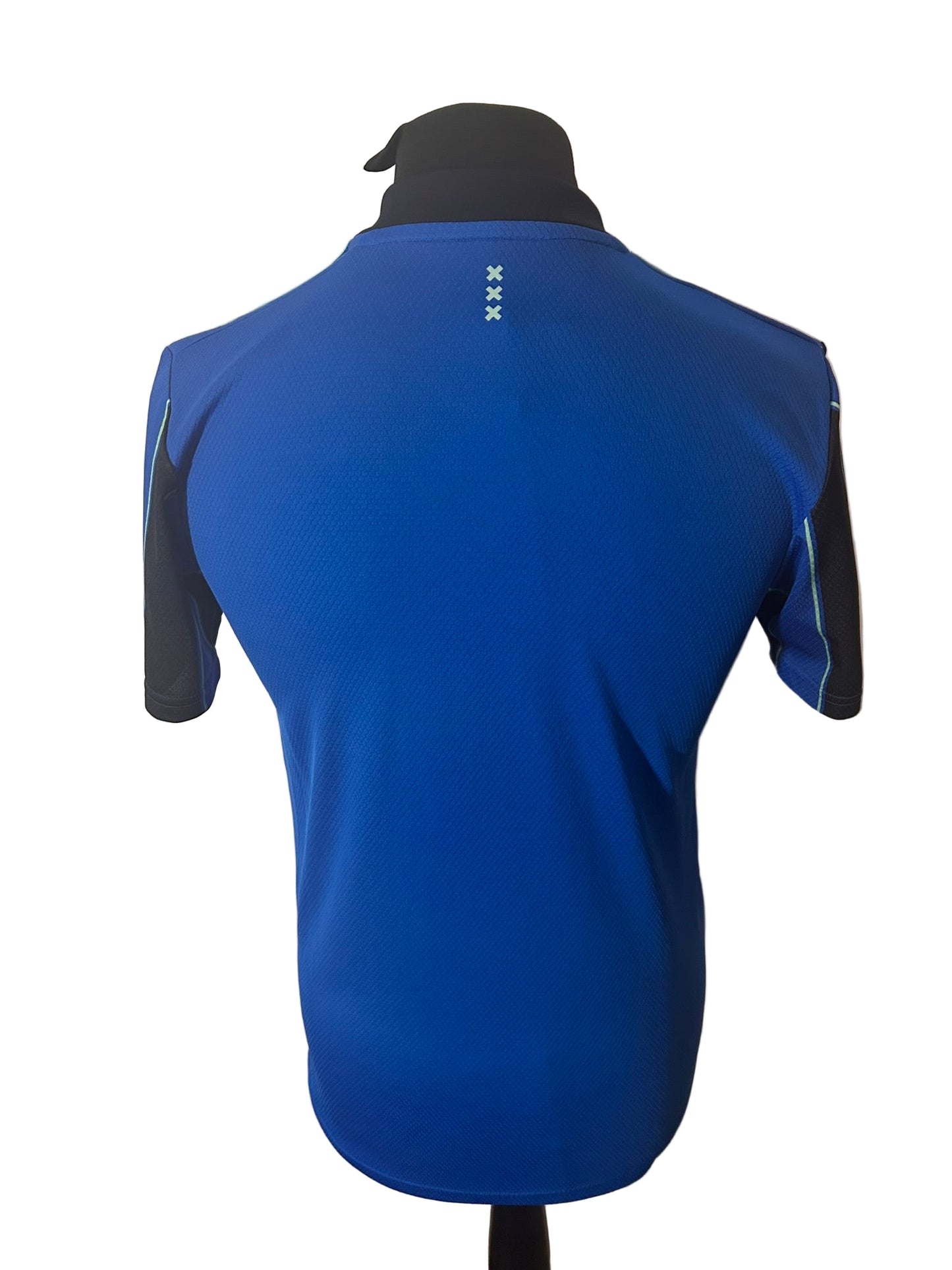 Ajax 2021-22 away football shirt, Adidas, small, blue and black, back