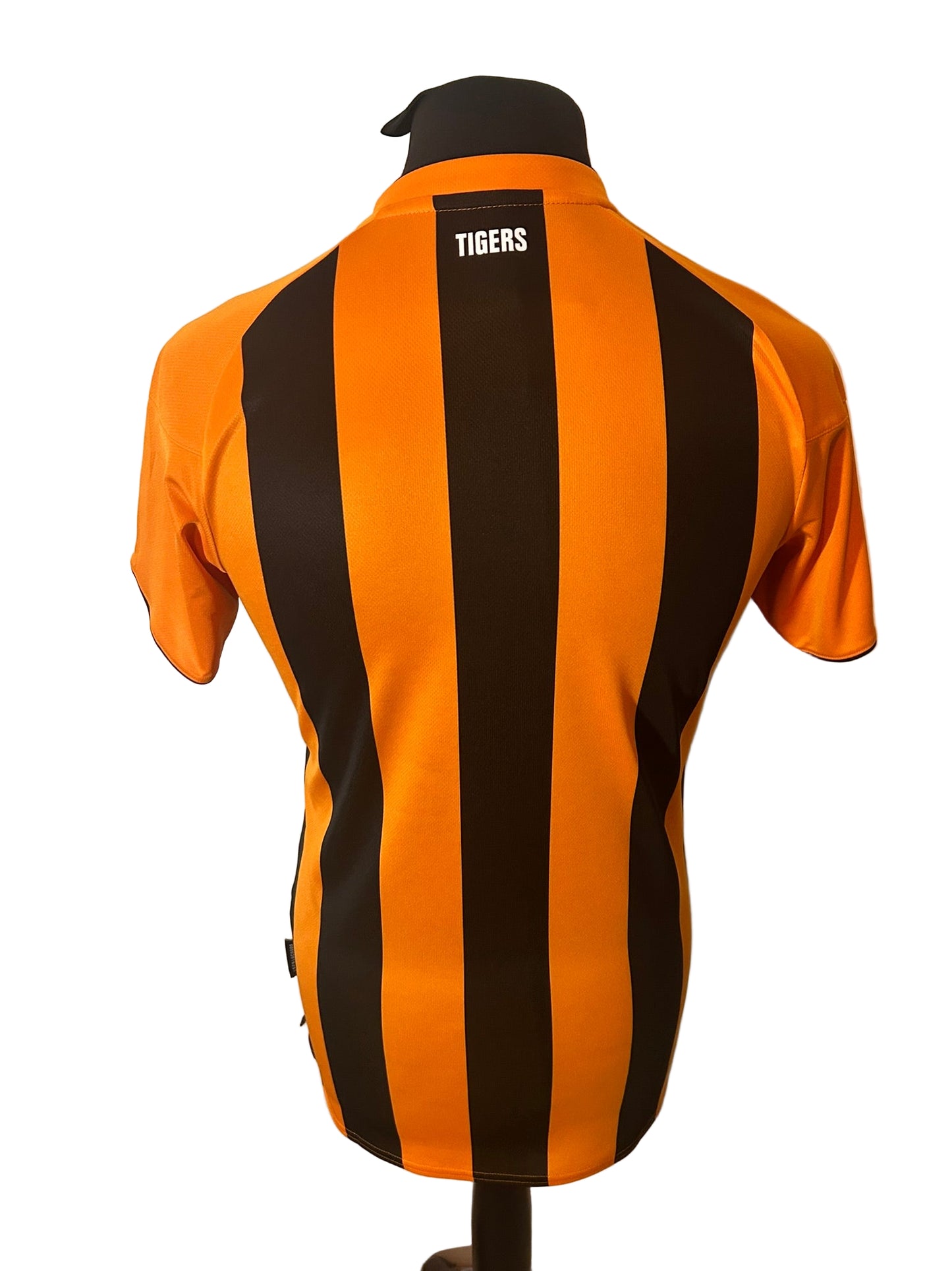 Hull City 2020-21 home football shirt, Umbro, small, amber and black, back