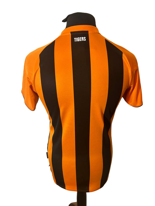 Hull City 2020-21 home football shirt, Umbro, small, amber and black, back